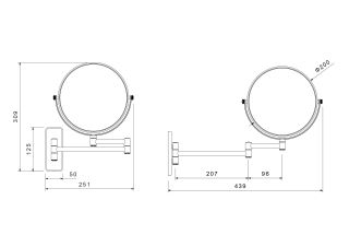 Зеркало косметическое Aquatek AQ4910BGM оружейная сталь